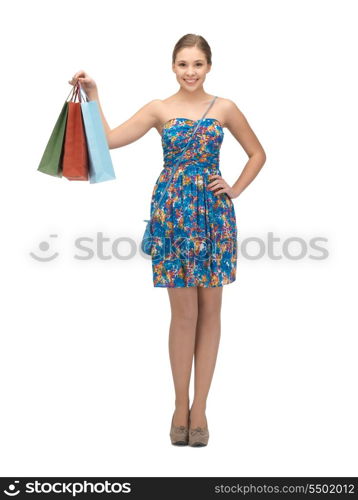 picture of teenage girl with shopping bags