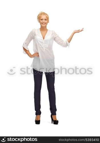 picture of teenage girl with something on palm