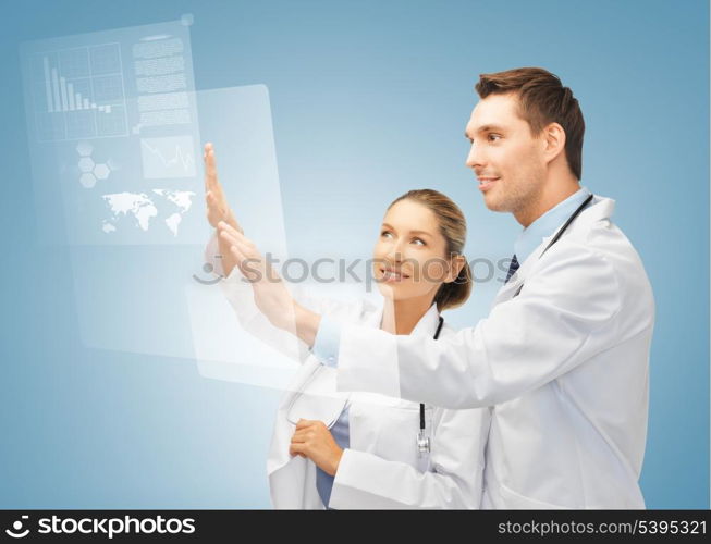 picture of two doctors working with virtual screen