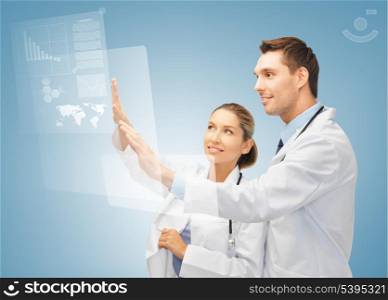 picture of two doctors working with virtual screen