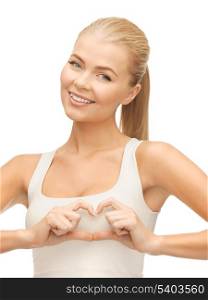 picture of woman showing heart shape gesture