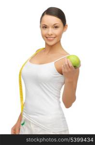 picture of woman with measuring tape and apple