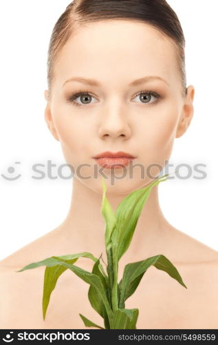 picture of woman with sprout over white&#xA;