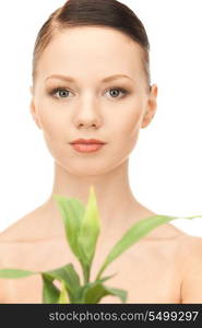 picture of woman with sprout over white&#xA;