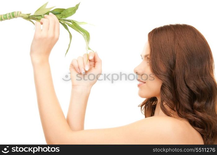 picture of woman with sprout over white&#xA;