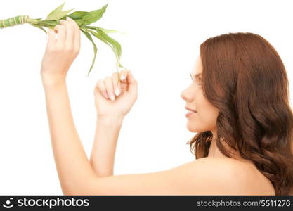 picture of woman with sprout over white&#xA;