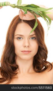 picture of woman with sprout over white&#xA;