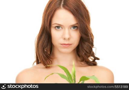 picture of woman with sprout over white&#xA;
