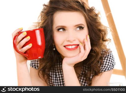 picture of young attractive woman in the kitchen