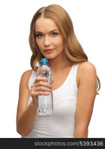 picture of young beautiful woman with bottle of water
