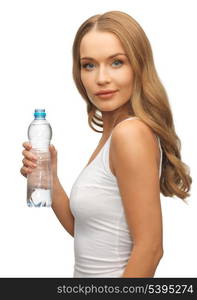 picture of young beautiful woman with bottle of water