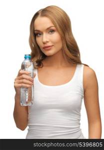 picture of young beautiful woman with bottle of water