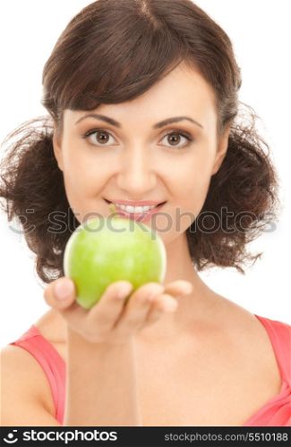 picture of young beautiful woman with green apple&#xA;