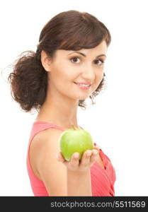 picture of young beautiful woman with green apple&#xA;