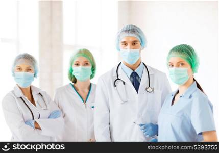 picture of young team or group of doctors in operating room
