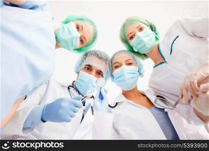 picture of young team or group of doctors in operating room