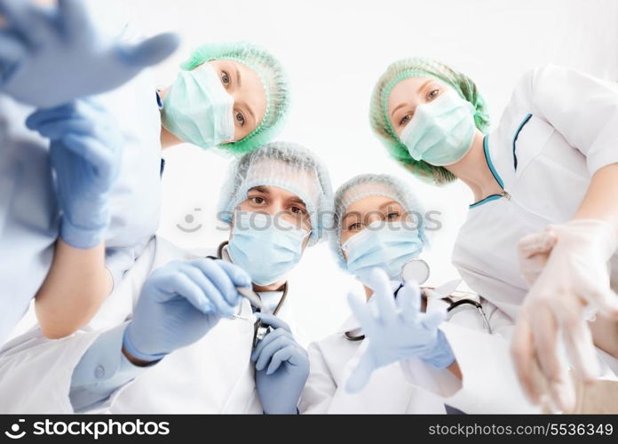 picture of young team or group of doctors in operating room