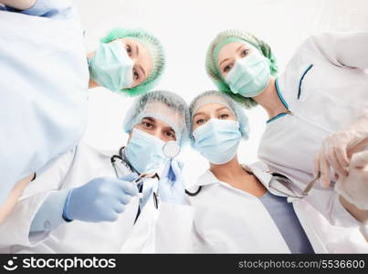 picture of young team or group of doctors in operating room