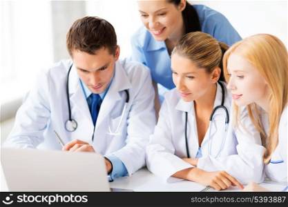 picture of young team or group of doctors working