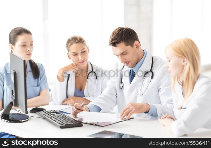 picture of young team or group of doctors working