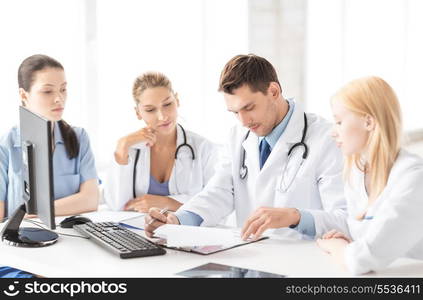 picture of young team or group of doctors working