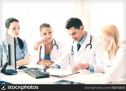 picture of young team or group of doctors working