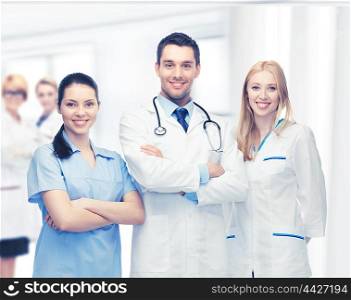 picture of young team or group of doctors. young team or group of doctors