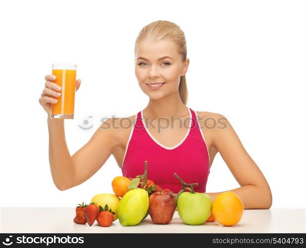 picture of young woman with glass of orange juice