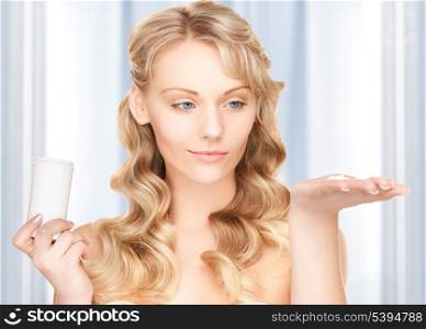 picture of young woman with pills