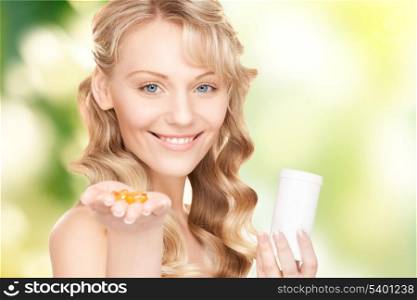 picture of young woman with pills