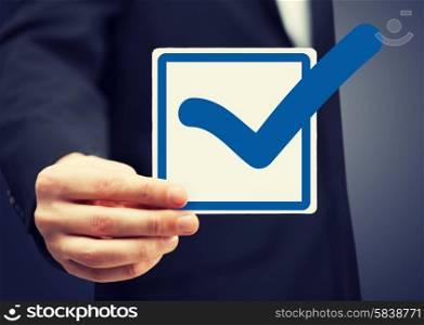 picture or closeup of checkbox and blue mark in it