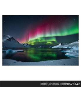 Pictures of beautiful views of the Antarctic continent in the sky also contain beautiful auroras