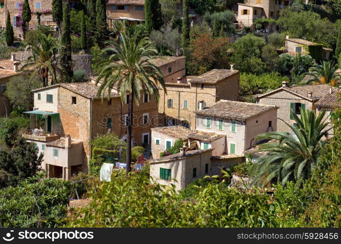 picturesque and historic village of Deia in the Tramuntana mountains, Mallorca, Spain