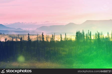 Picturesque Canadian mountains in summer