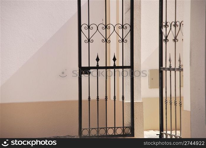 picturesque entrance gate made of metal