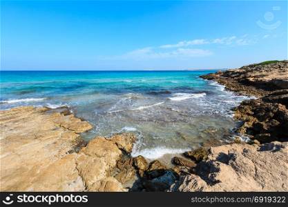 Picturesque Ionian sea beach Punta della Suina near Gallipoli&rsquo;s town in Salento, Puglia, Italy.