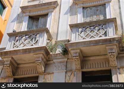 Picturesque Italian house with balconies. Venice, Italy