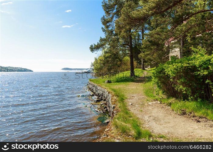 Picturesque landscape on the shore of a lake in Karelia. landscape on the shore of a lake in Karelia