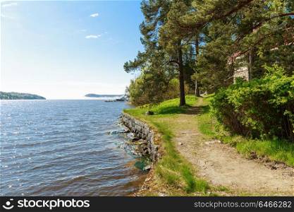 Picturesque landscape on the shore of a lake in Karelia. landscape on the shore of a lake in Karelia