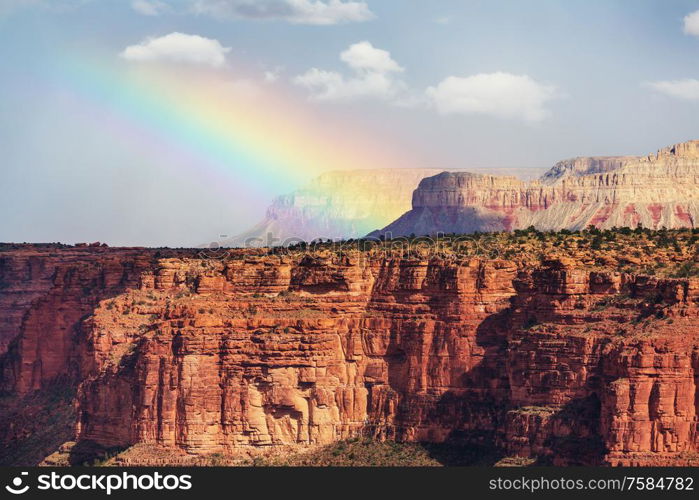 Picturesque landscapes of the Grand Canyon, Arizona, USA. Beautiful natural background.