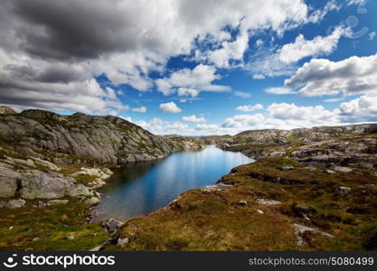 Picturesque mountain lake in Norway