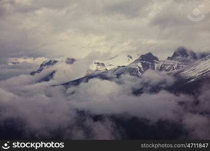 Picturesque mountain view in the Canadian Rockies in summer season