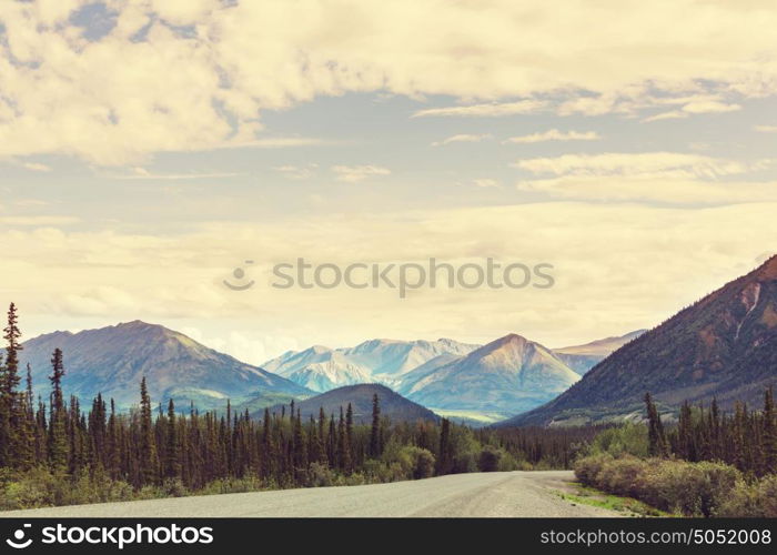 Picturesque mountain view in the Canadian Rockies in summer season