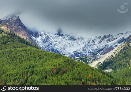 Picturesque mountain view in the Canadian Rockies in summer season