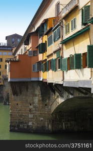 Picturesque Ponte Vecchio bridge in Florence old town, Tuscany, Italy.