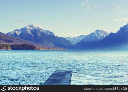 Picturesque rocky peaks of the Glacier National Park, Montana, USA