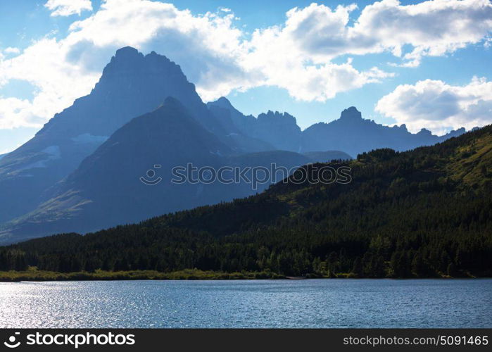 Picturesque rocky peaks of the Glacier National Park, Montana, USA