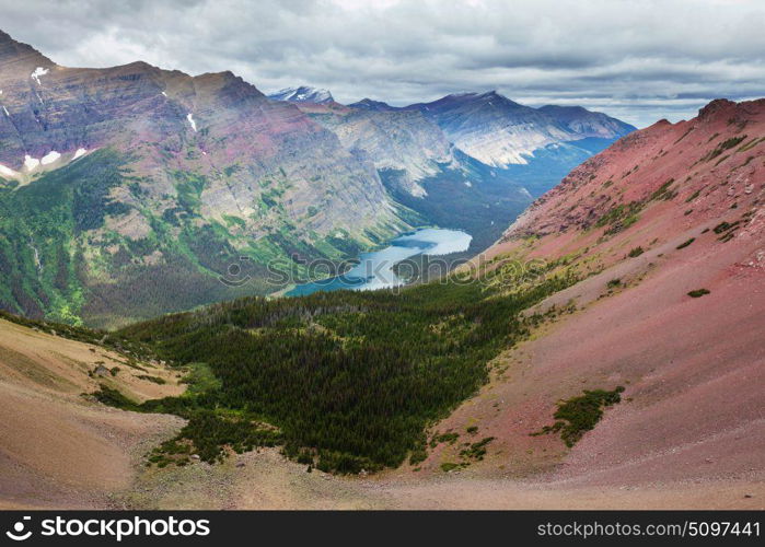 Picturesque rocky peaks of the Glacier National Park, Montana, USA