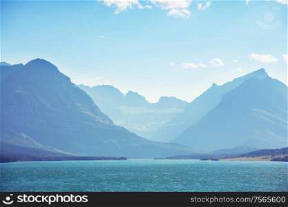 Picturesque rocky peaks of the Glacier National Park, Montana, USA