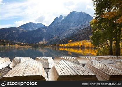 Picturesque rural landscapes on Mammoth lake